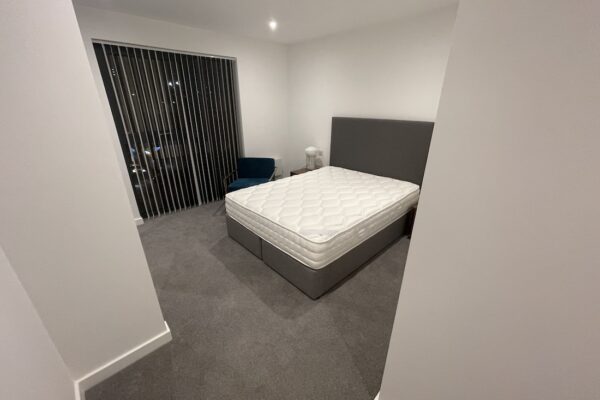 Purple-themed apartment refurbishment
